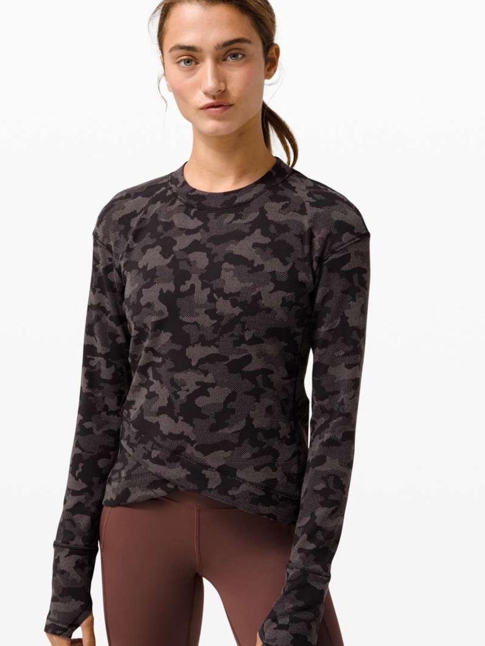 Lululemon Rulu Close to Crossing Long Sleeve Top in Heritage Camo size 12